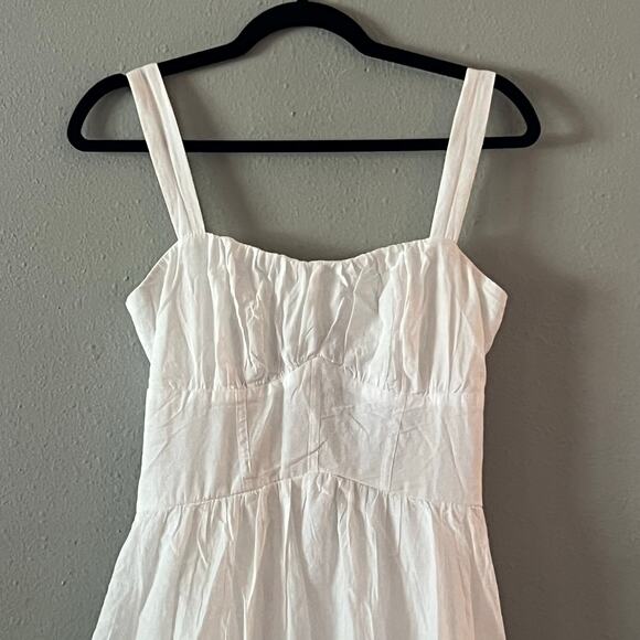 Trixxi White Cotton Sundress Women’s Medium Midi Embroidered Feminine Romantic - Picture 3 of 8